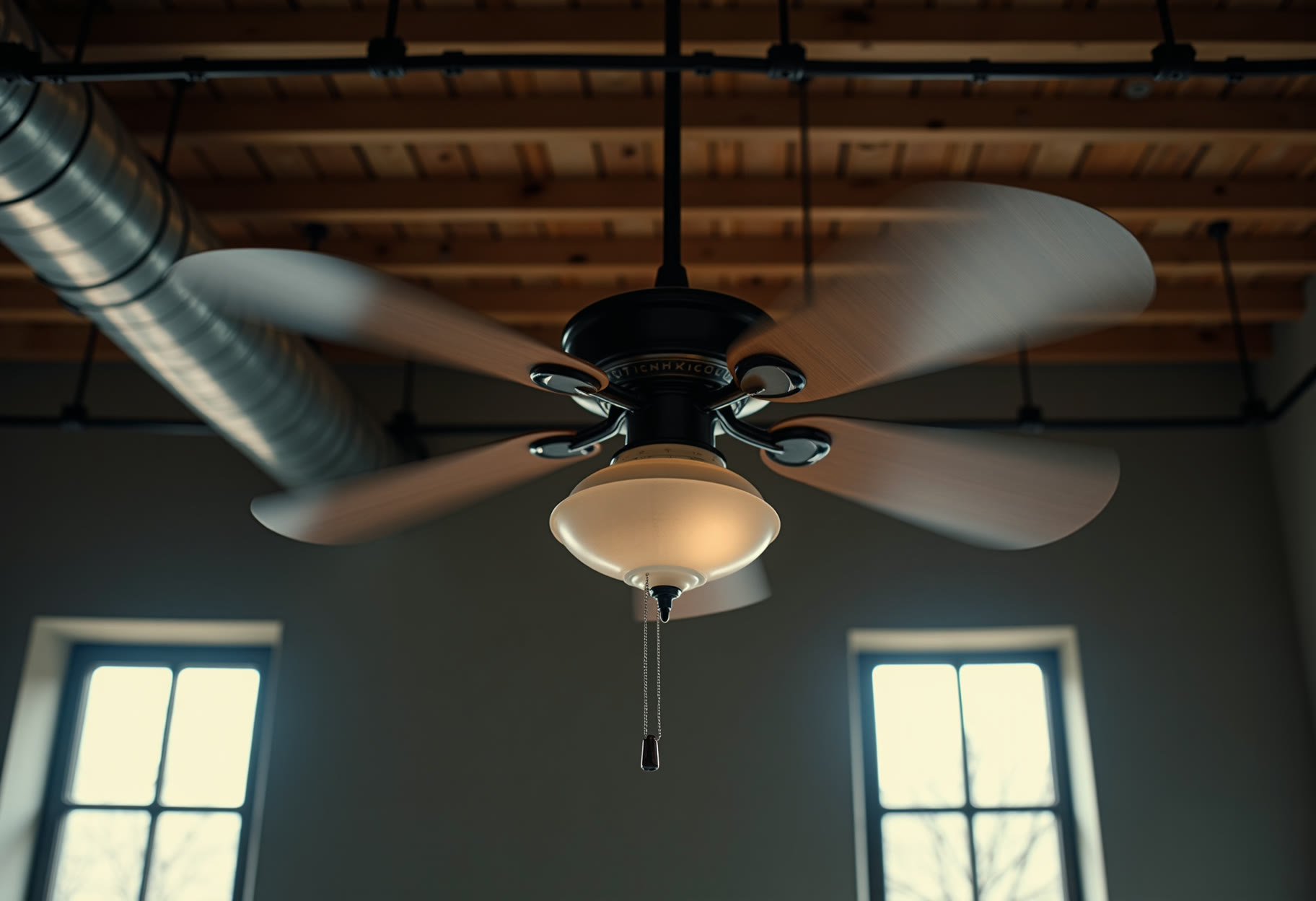 Fan-rated box and new fan in an Edmond bedroom